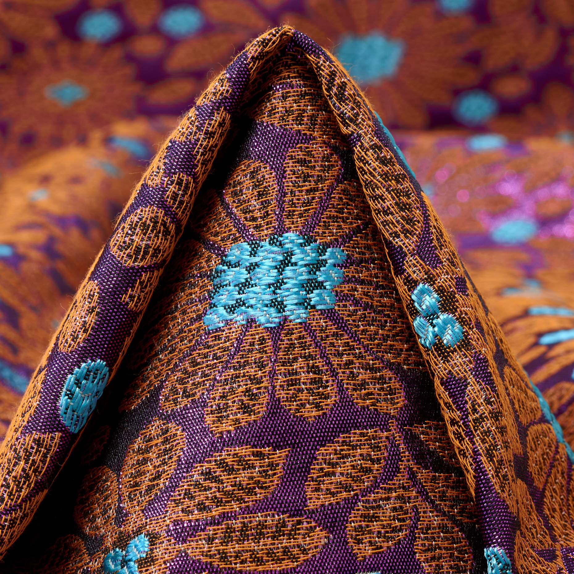 Jacquard Lurex Floral Crystal Seas&Pumpkin Spice