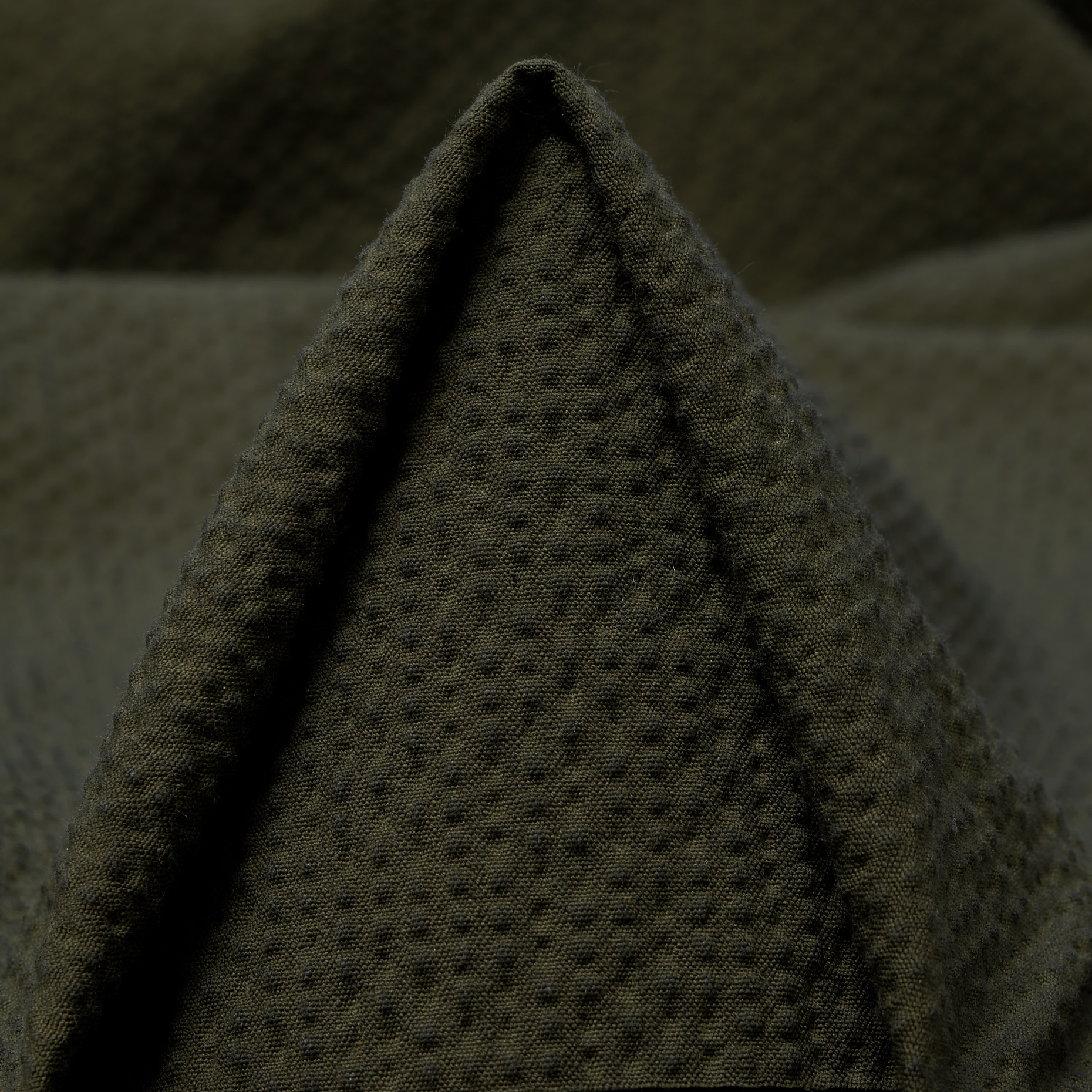 Seersucker Baumwolle Elastik Dusty Olive