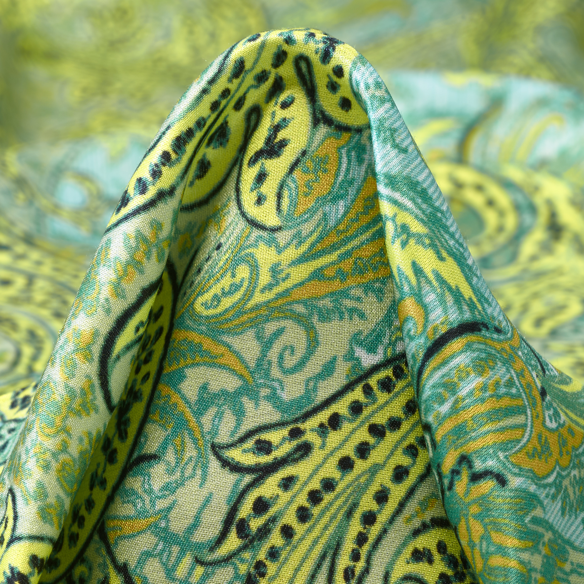 Sateen Seta Paisley Bright Lime