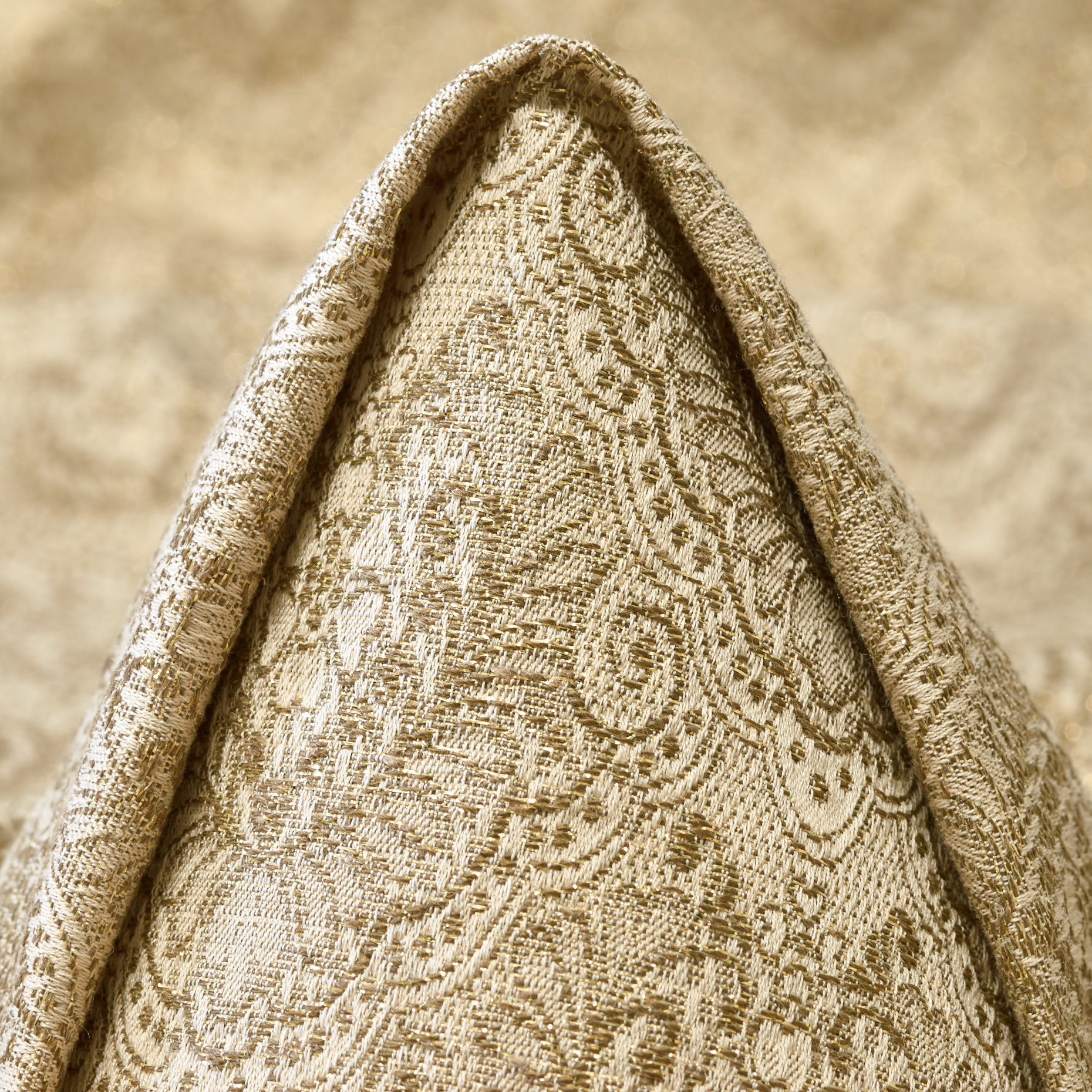 Jacquard Baumwolle Metallic Gilded Beige