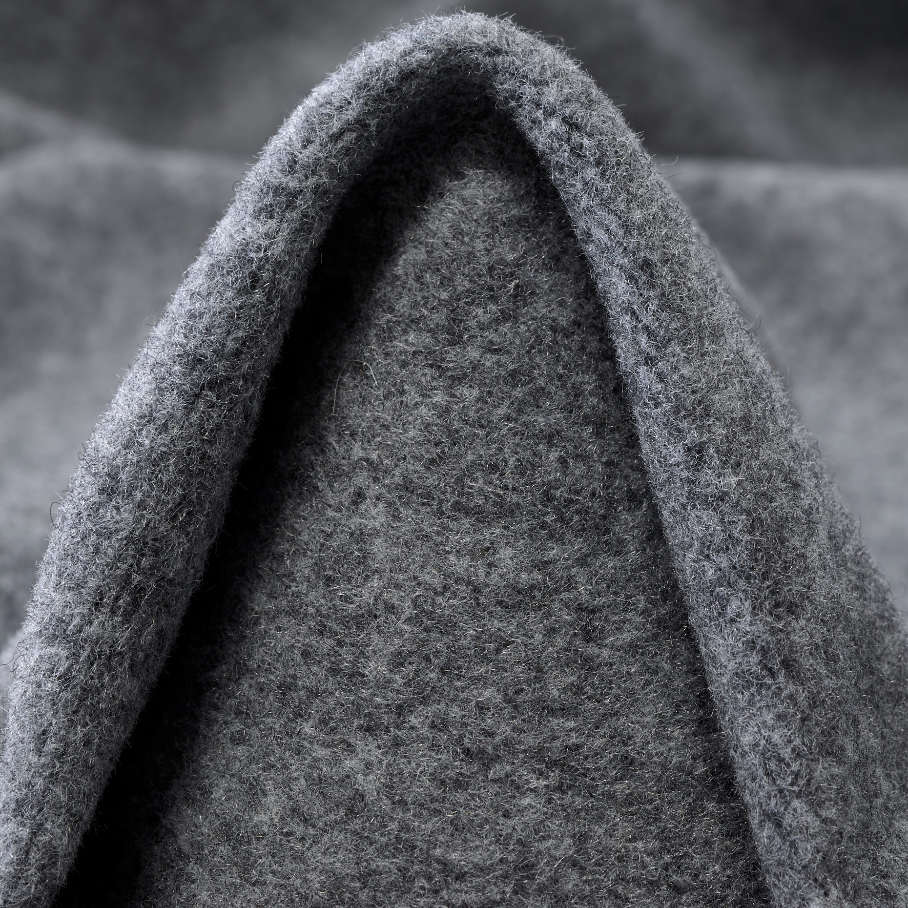 Knit Wool Blend Brushed Steel Gray