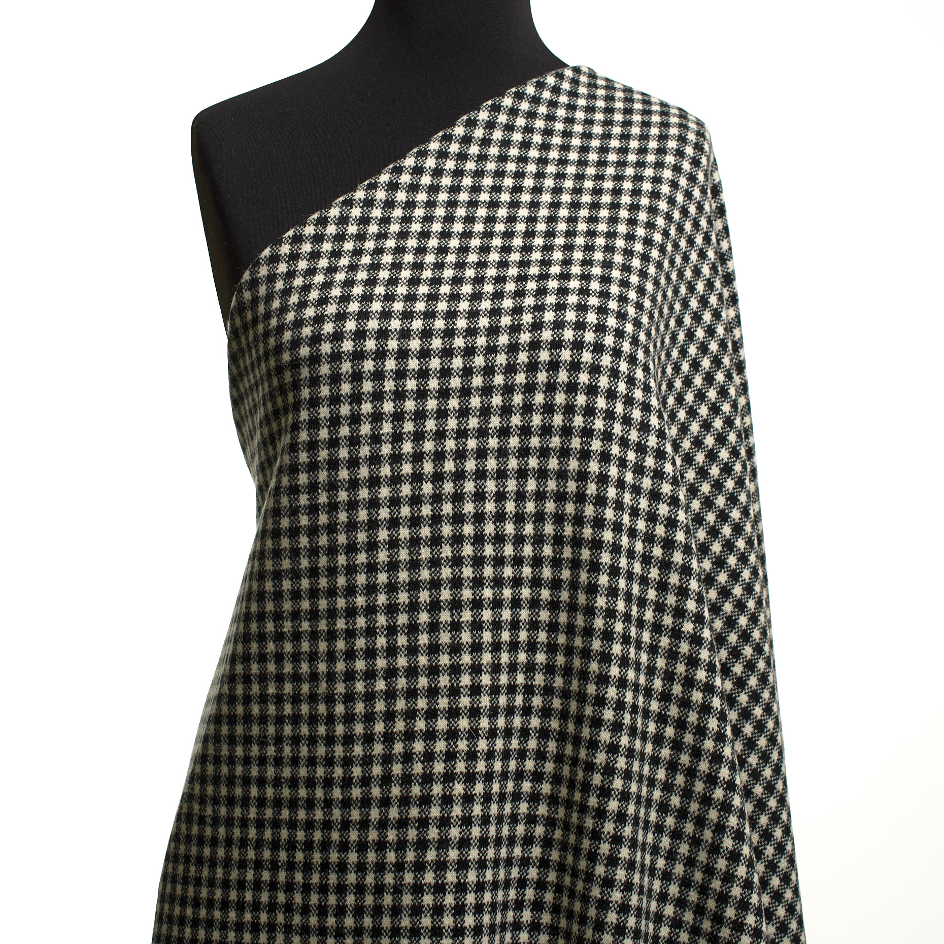 Jersey Wool Check Snow White&Black