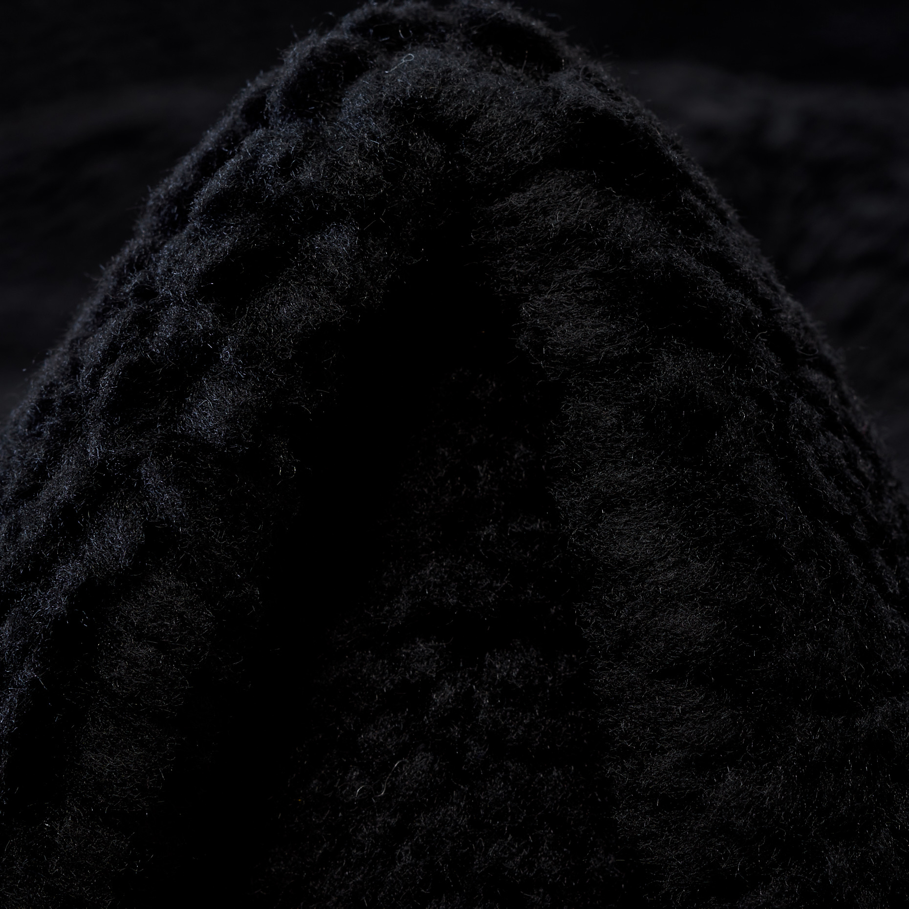 Fake Fur Wool Blend  Jet Black