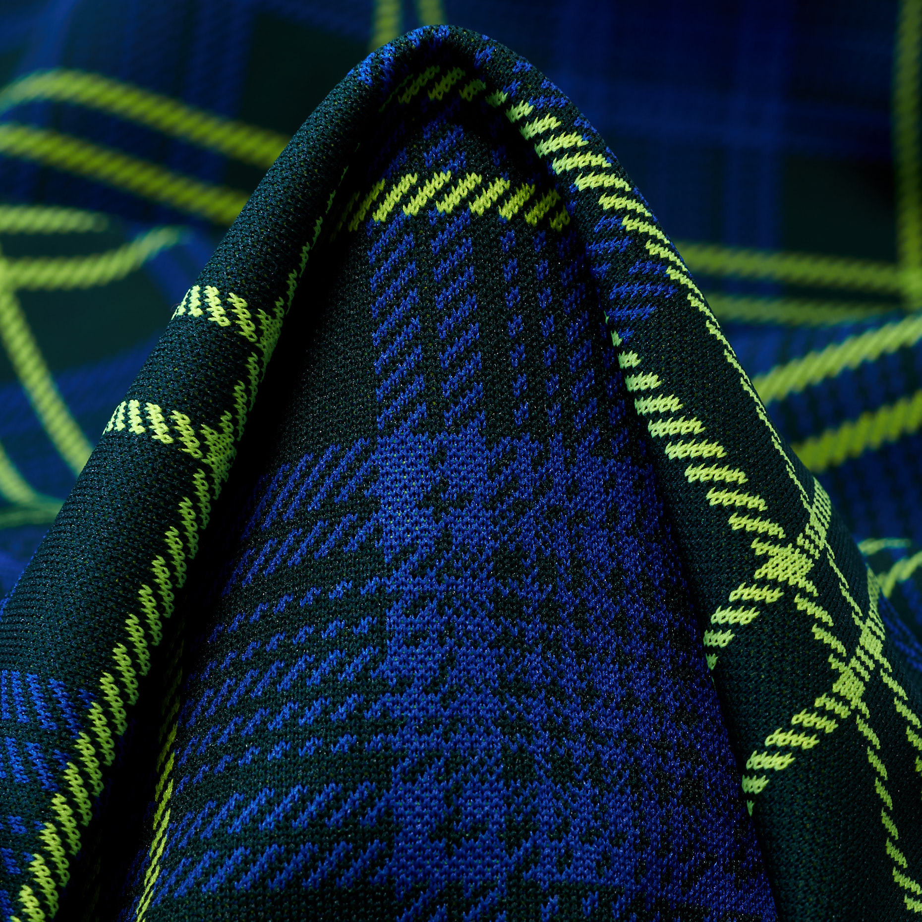 Jacquard Jersey Quadro Lapis Blue&Neon Yellow