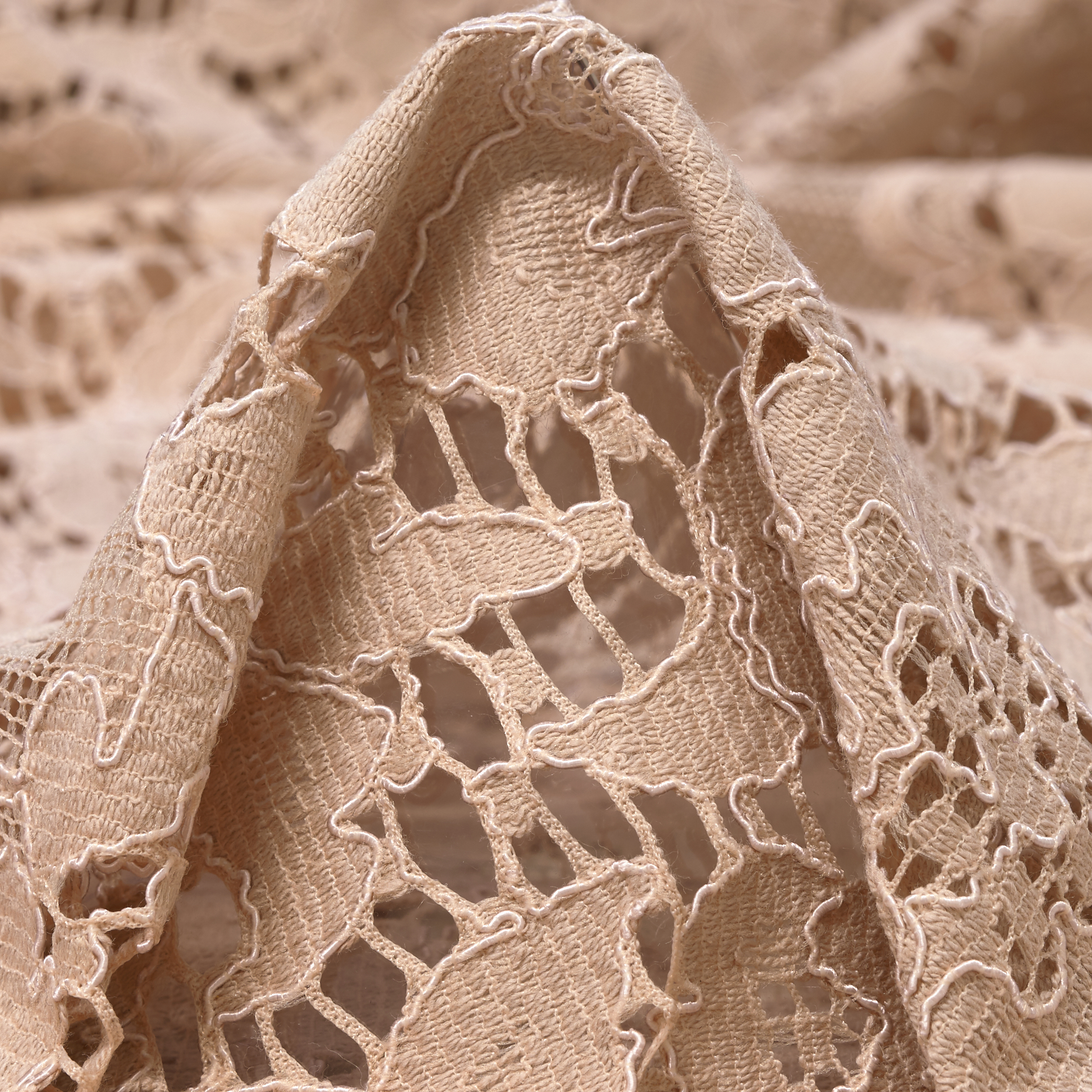 Lace Cotton Viscose Blend Rose Dust