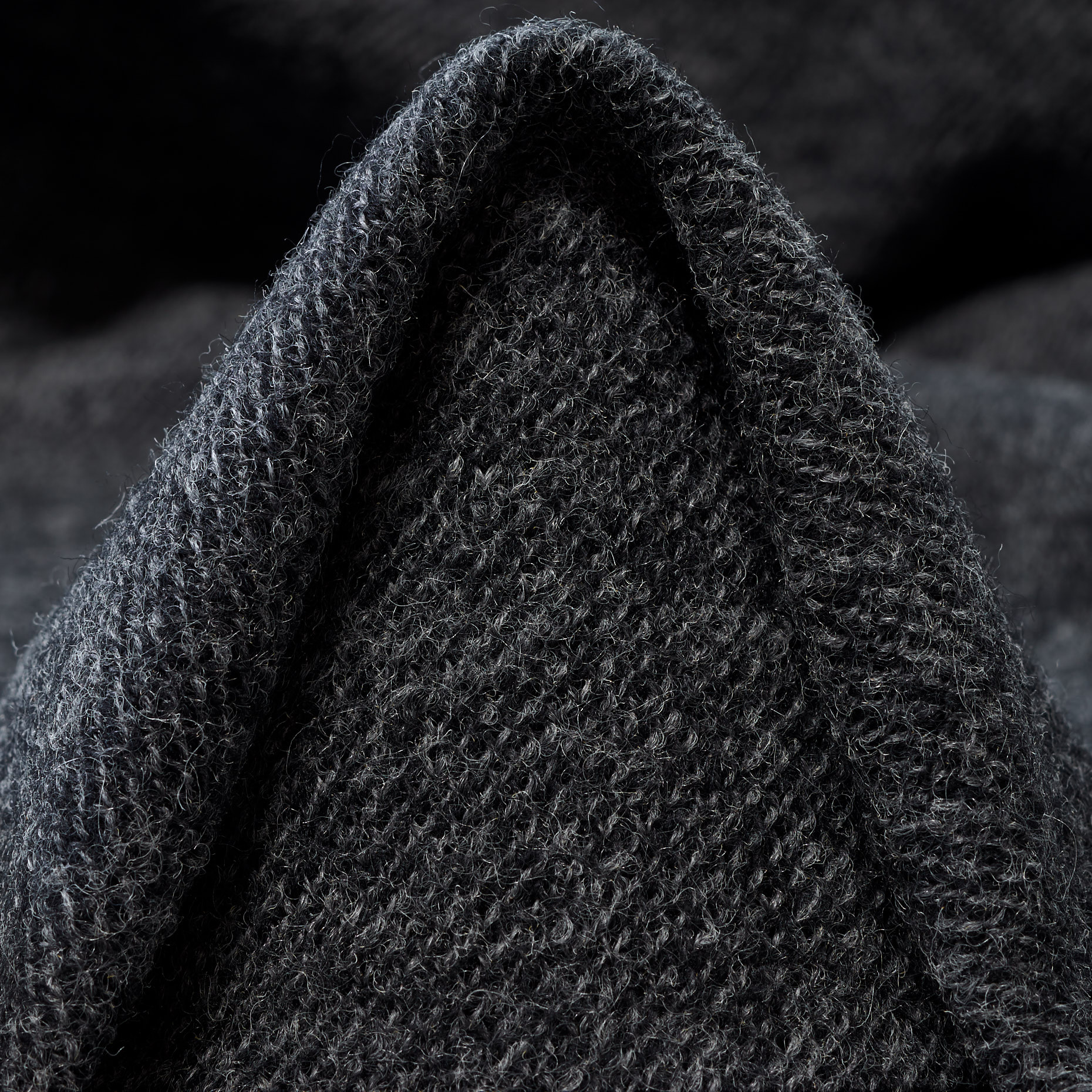 Jersey Wool Melange Black Sand